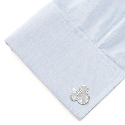 Disney Mickey Mouse Mother of Pearl Cufflinks and Tie Clip Gift Set