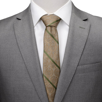Marvel Guardians of the Galaxy Groot Tan Striped Men's Tie