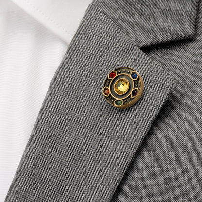 Marvel Avengers Infinity Stones Cufflinks and Lapel Pin Gift Set