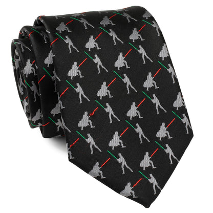Star Wars Darth Vader and Luke Skywalker LIGHTSABER Battle Black Tie