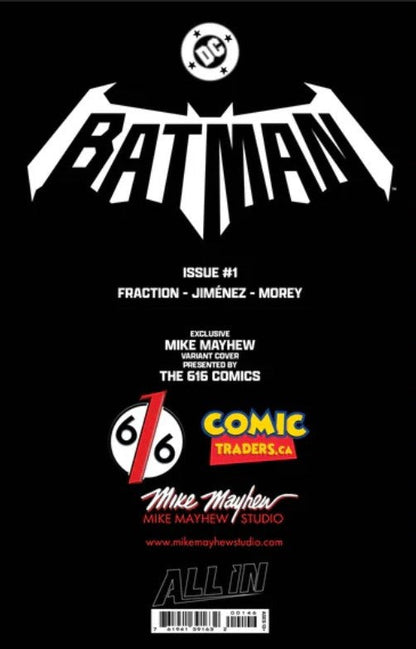 🦇 BATMAN #1 MIKE MAYHEW TRADE EXCLUSIVE LTD 3000