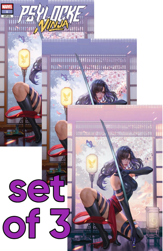 🟣 PSYLOCKE NINJA #1 FANYANG TRADE & VIRGINS EXCLUSIVE ABC - SET OF 3