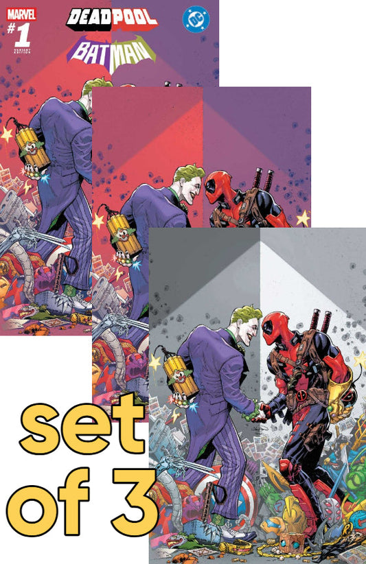 🌮 MARVEL DC DEADPOOL BATMAN #1 PATRICK GLEASON TRADE & VIRGINS - SET OF 3