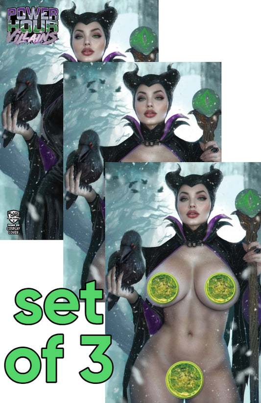 🔮 POWER HOUR #3 SHIKARII "DRAGON" TRADE, VIRGIN, NAUGHTY Maleficent - SET OF 3