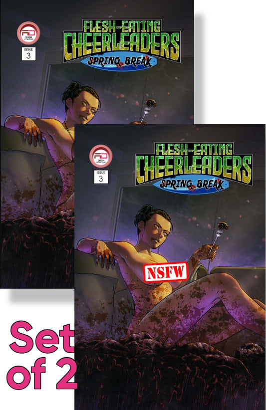 🎉 Flesh Eating Cheerleaders: Spring Break #3 CVR B & D Obando SET OF 2 NAUGHTY/NICE